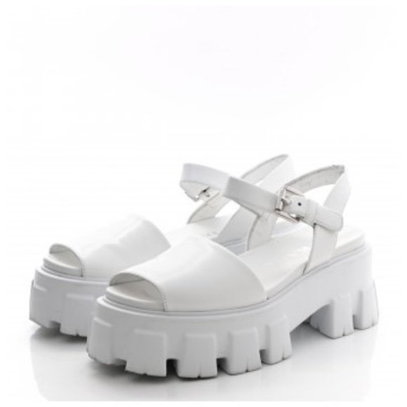 PRADA Brushed Calfskin Monolith Women's Sandals Size; 38.5 - Picture 1 of 10
